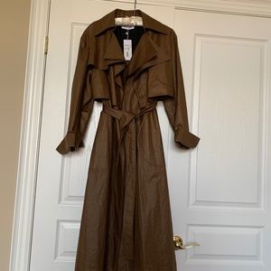 PARTOW BROWN WOMEN TRENCH COAT - SIZE 4